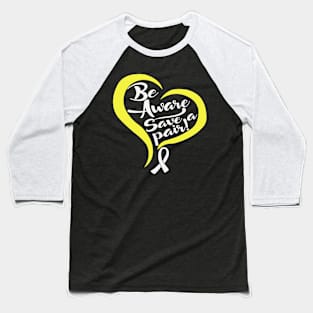 Be Aware Save a Pair Hydrocephalus Awareness Yellow Ribbon Warrior Support Survivor Baseball T-Shirt